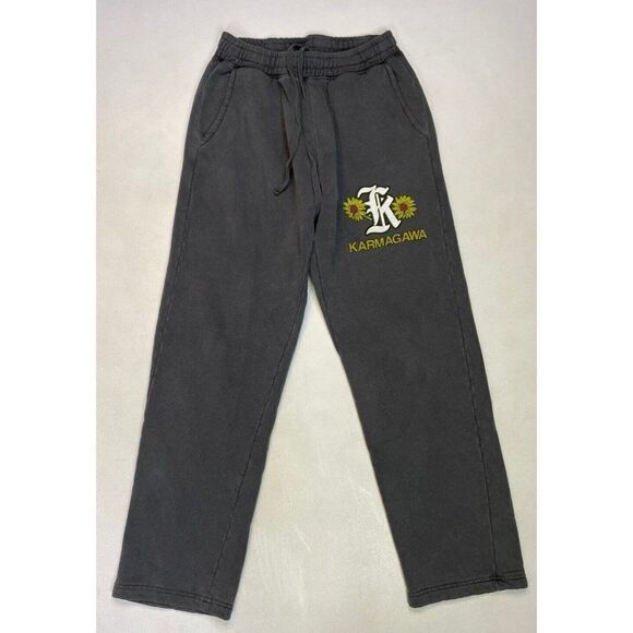 Karmagawa Sunflower Open Hem Sweatpants Men Small Gray - Picture 1 of 7